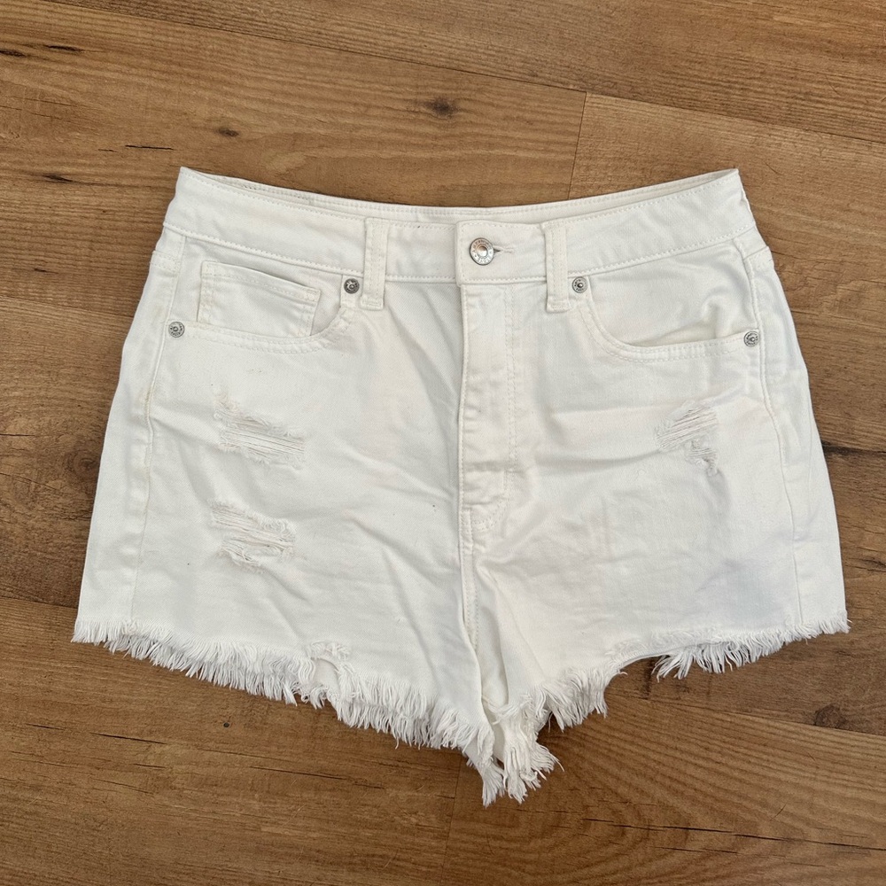 White American eagle mom shorts